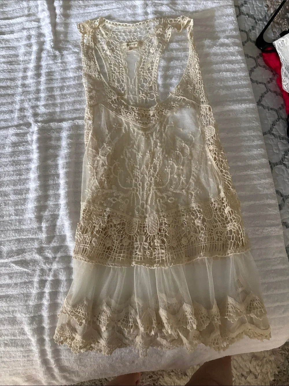 Crochet Lace Overlay Vest